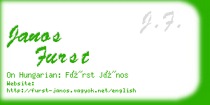 janos furst business card